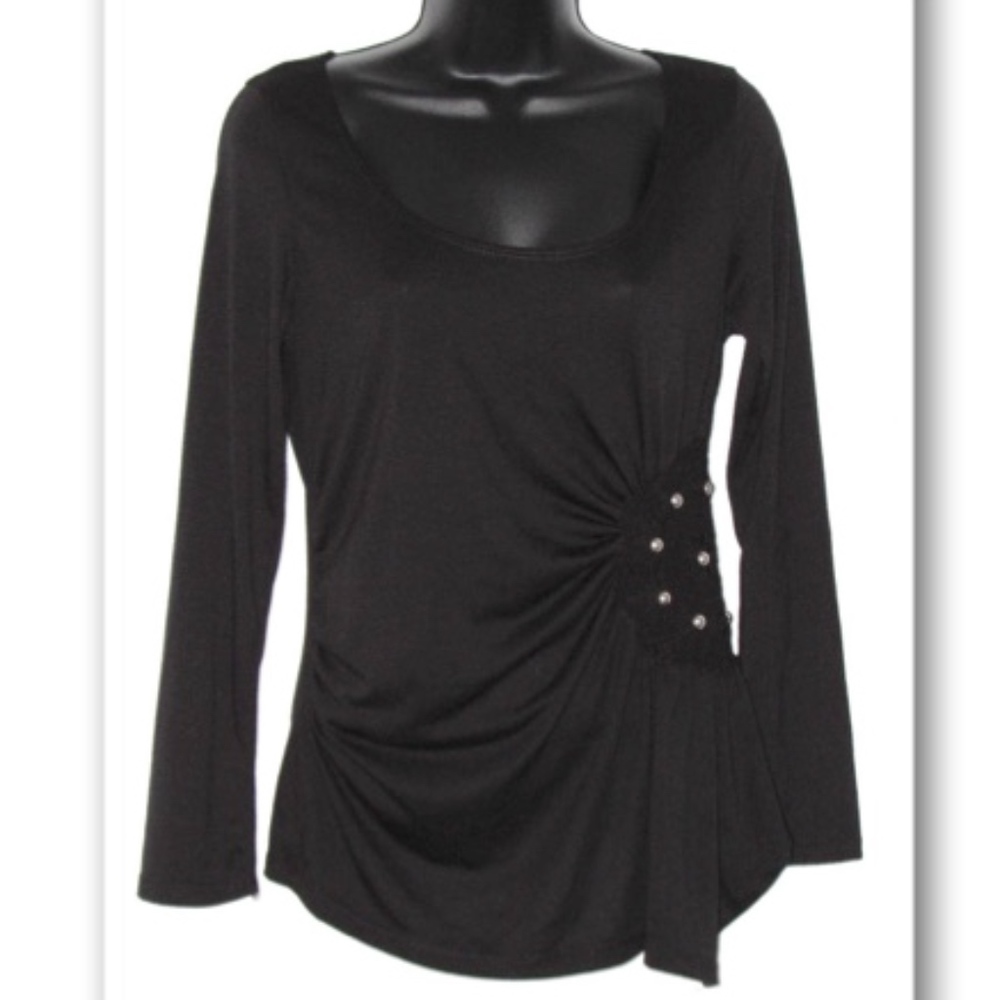 Nolita Sky Long Sleeve Embellished Knit Top L